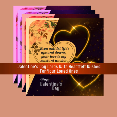 4 Beautifully Designed Vector Valentine’s Day Cards with Heartfelt Wishes for Your Loved Ones, Friends and Well-Wishers cover image.