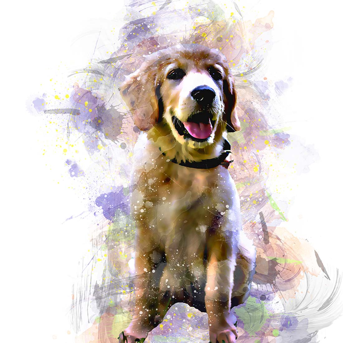 Draw Watercolor Pet Photoshop Action preview image.
