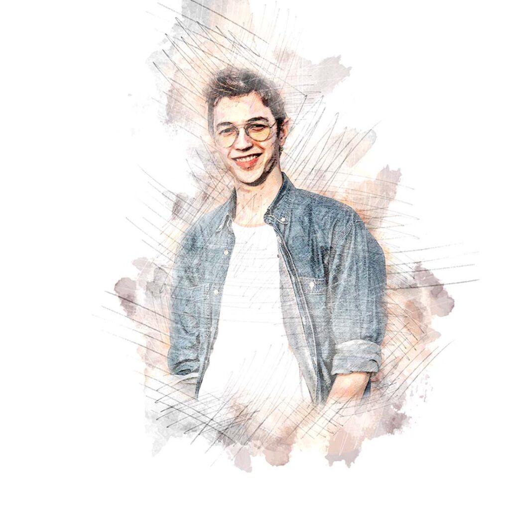 Sketch Watercolor Effect Photoshop Action - MasterBundles