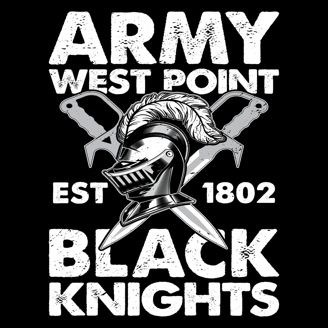 Army west point Black knights T-Shirt Design preview image.