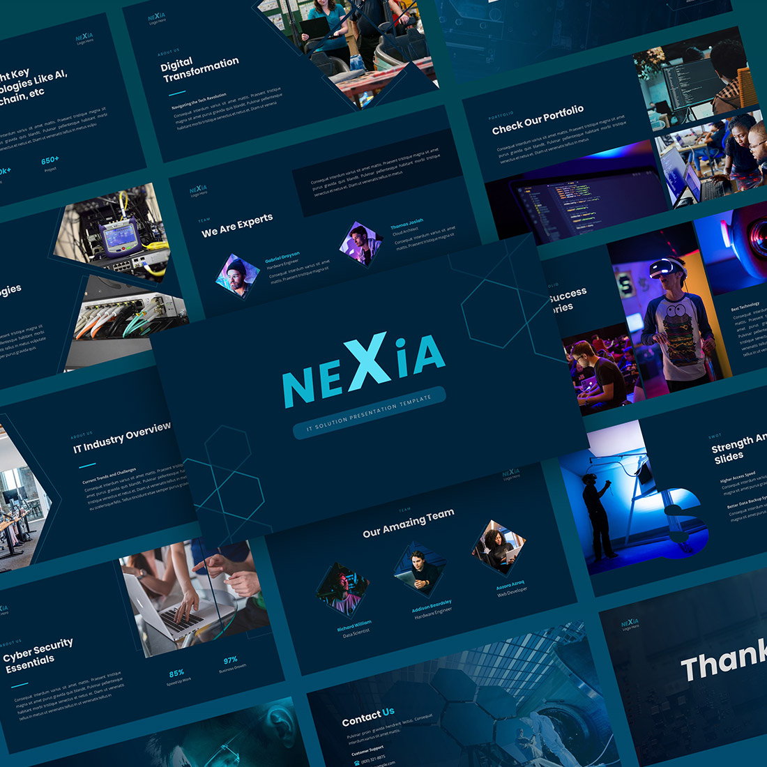 Nexia - IT Solution PowerPoint Template cover image.