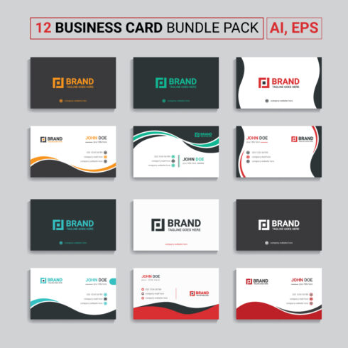 Corporate business card 12 bundle pack double sided cover image.