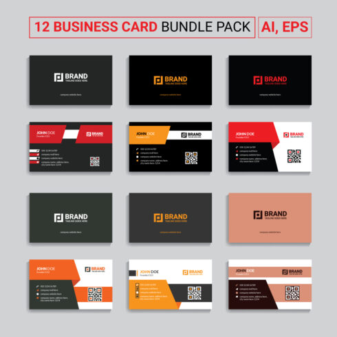 12 Business card master bundles double sided cover image.