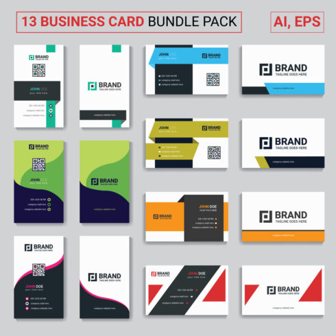 13 Corporate business card master bundles double sided cover image.