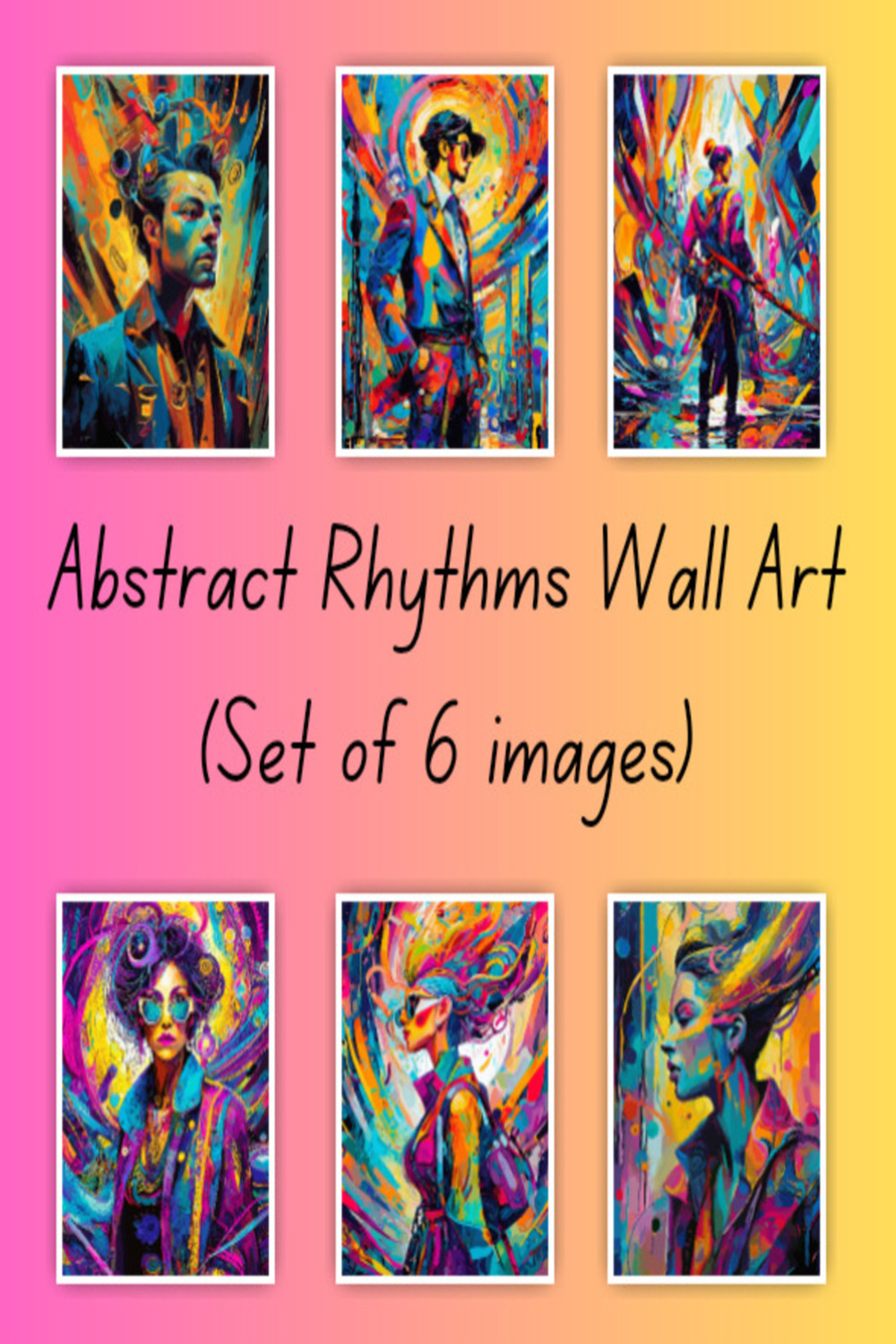 Abstract Rhythms: Elevate Your Space with Expressionism Wall Art (6 High Quality Images) pinterest preview image.