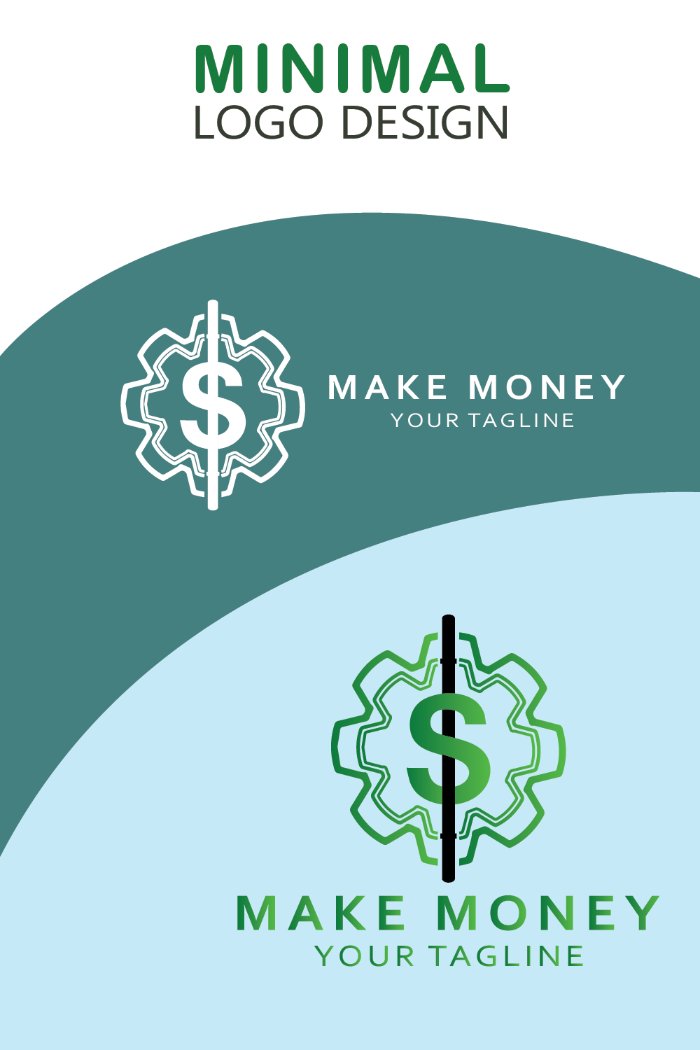 vector dollar and money logo template design || unique Make money logo template design for business pinterest preview image.