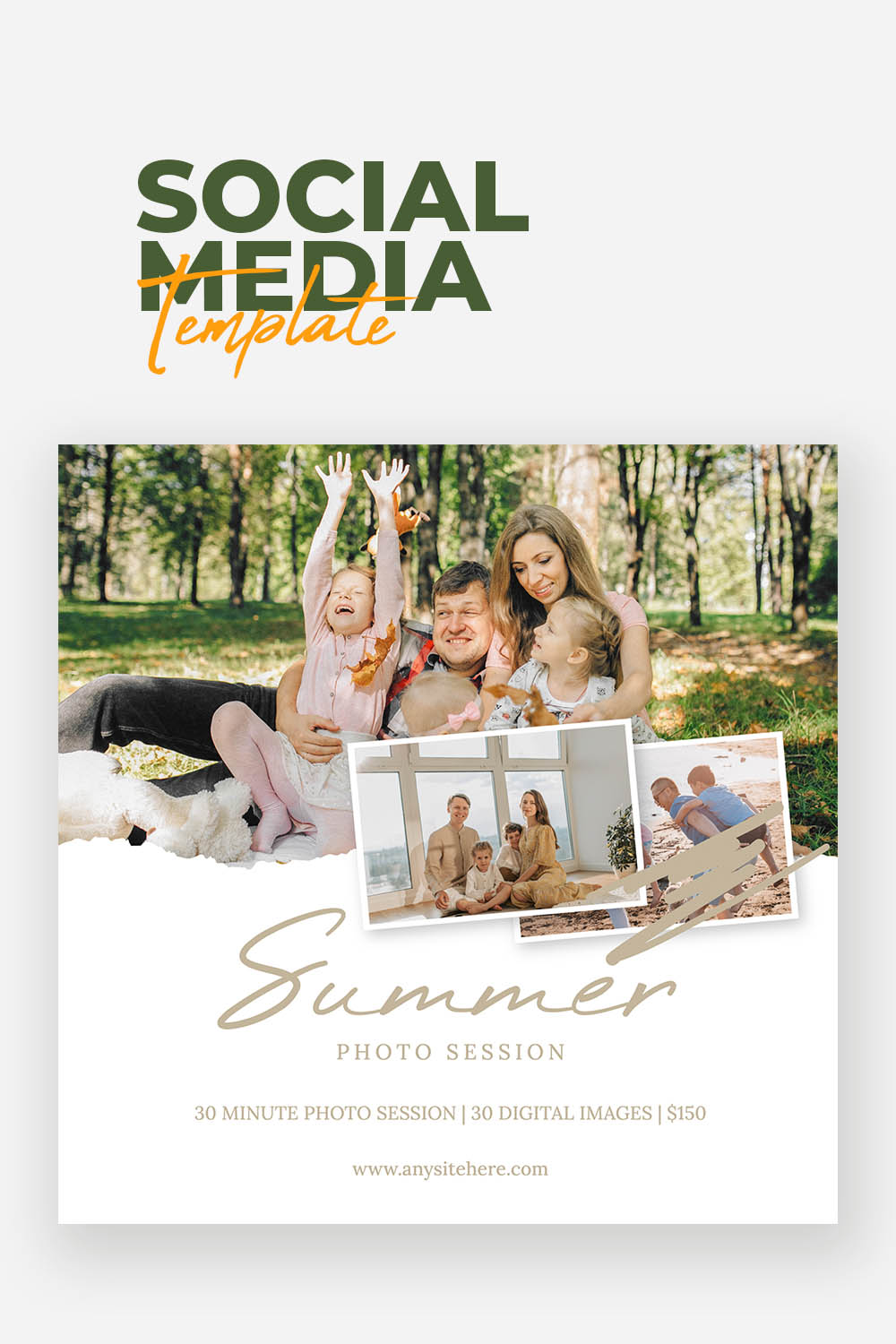 Family Photo Summer Mini Session Template pinterest preview image.