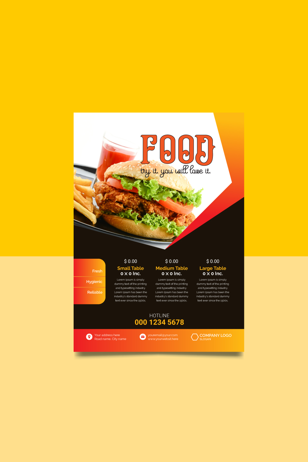 food flyer template design pinterest preview image.