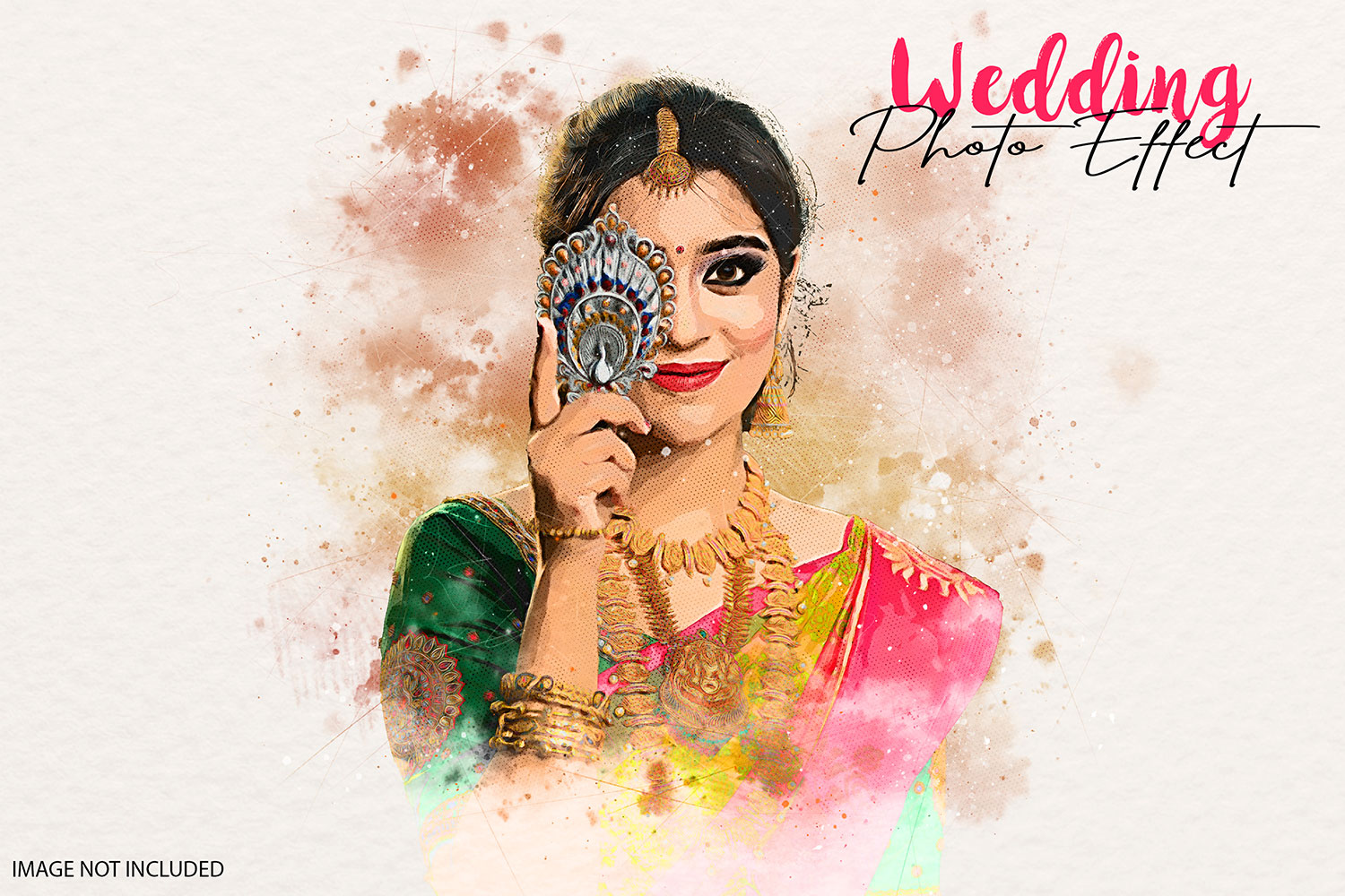 Wedding watercolor photo effect pinterest preview image.