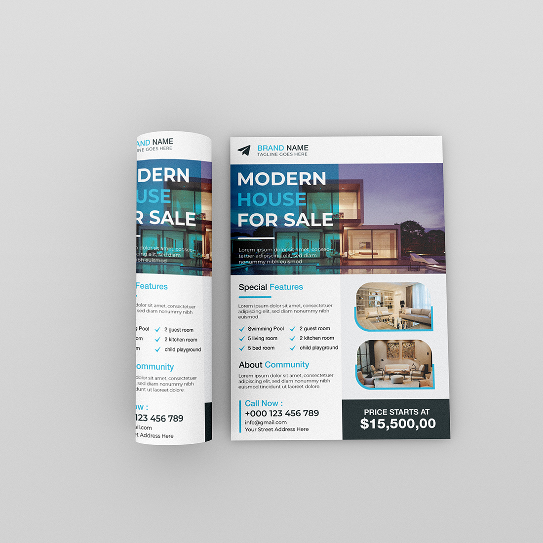 Real Estate Flyer Template preview image.