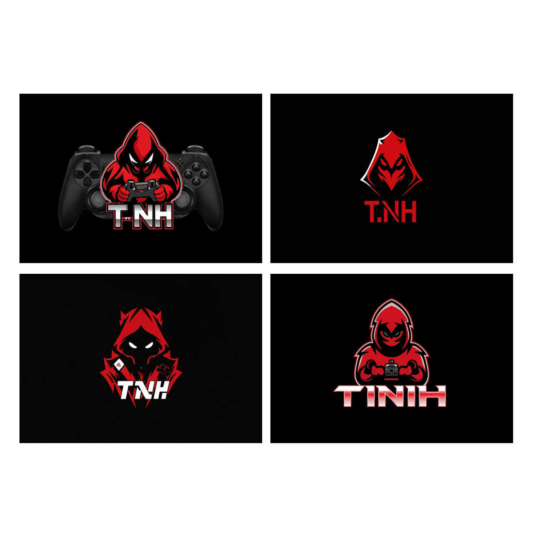 Red And Black Gaming Logo Design Template = 04 preview image.