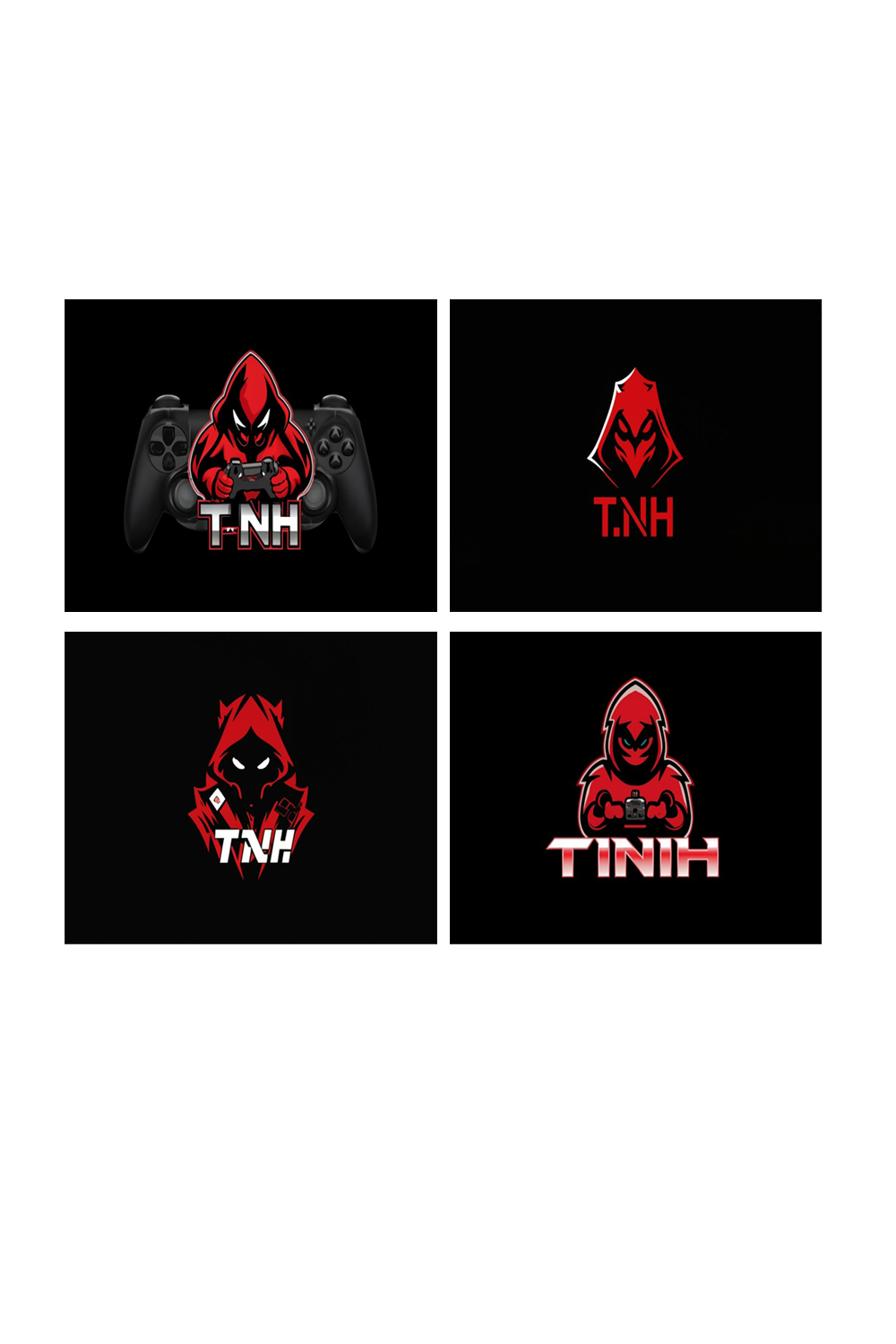 Red And Black Gaming Logo Design Template = 04 pinterest preview image.
