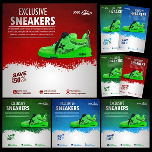Social Media 4 Shoes Banner Designs 2024 6$ Only cover image.