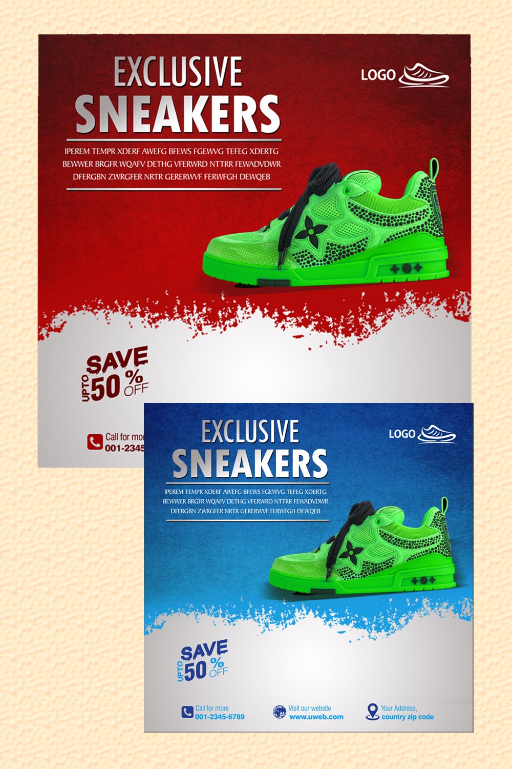 Social Media 4 Shoes Banner Designs 2024 6$ Only pinterest preview image.