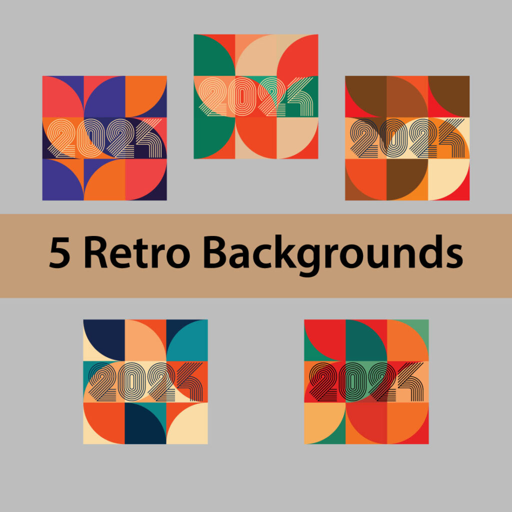 Retro Background Layout 5 Retro Background's - MasterBundles