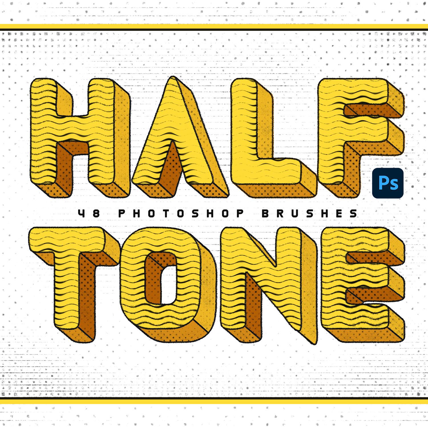 Halftone Photoshop Brushes cover image.