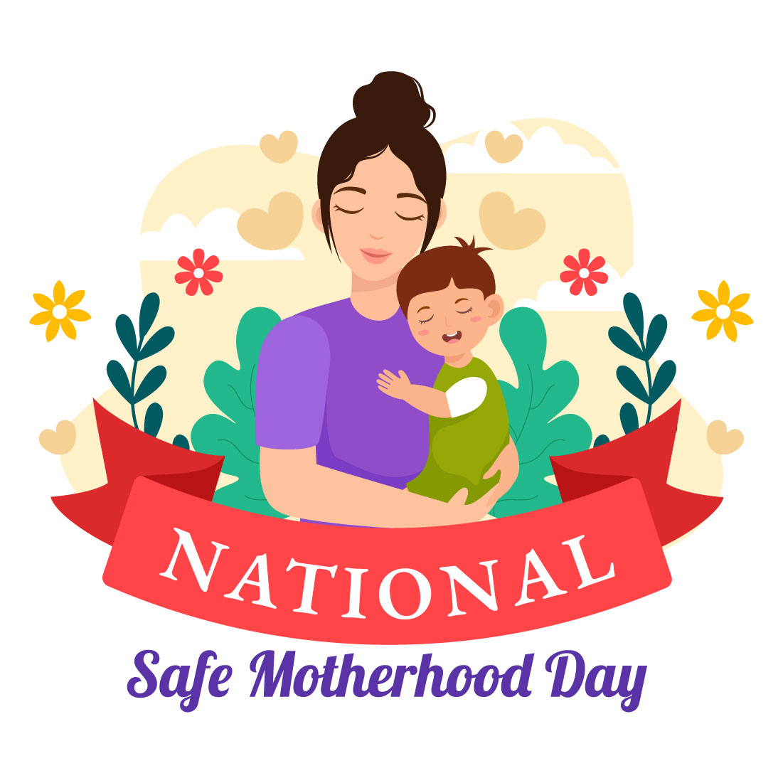 12 National Safe Motherhood Day Illustration cover image.