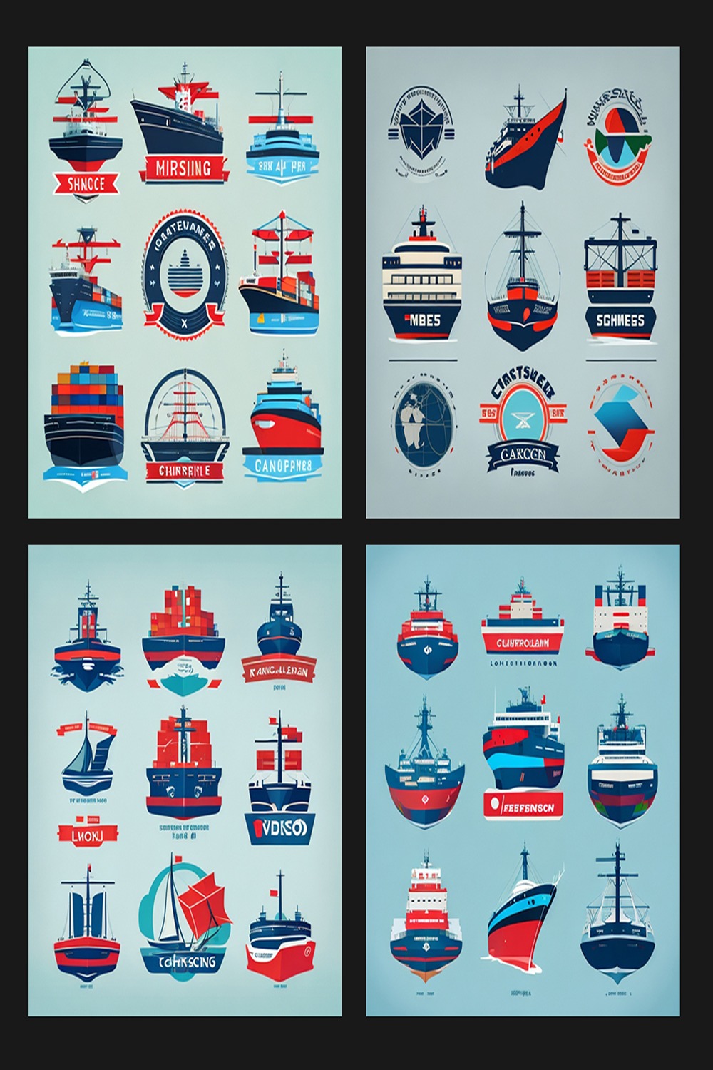 Shipping - Vector Logo Design Template pinterest preview image.