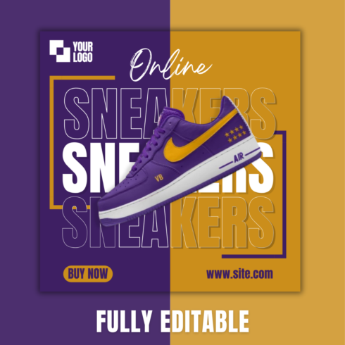 Shoes promotion template for Instagram cover image.
