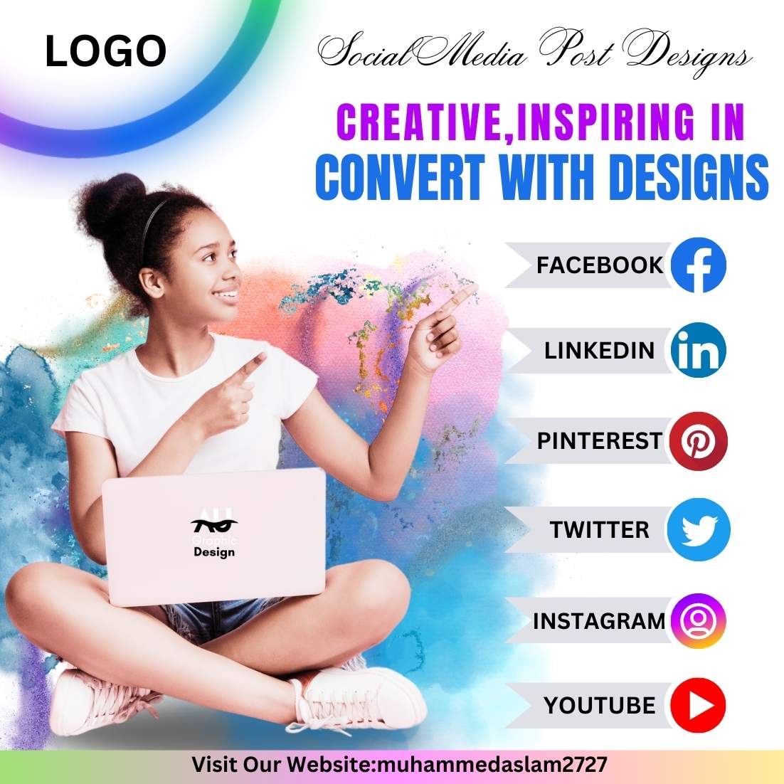 I will sell Social Media Design Like Facebook,Instagram,Youtube,Banners and visiting cards preview image.