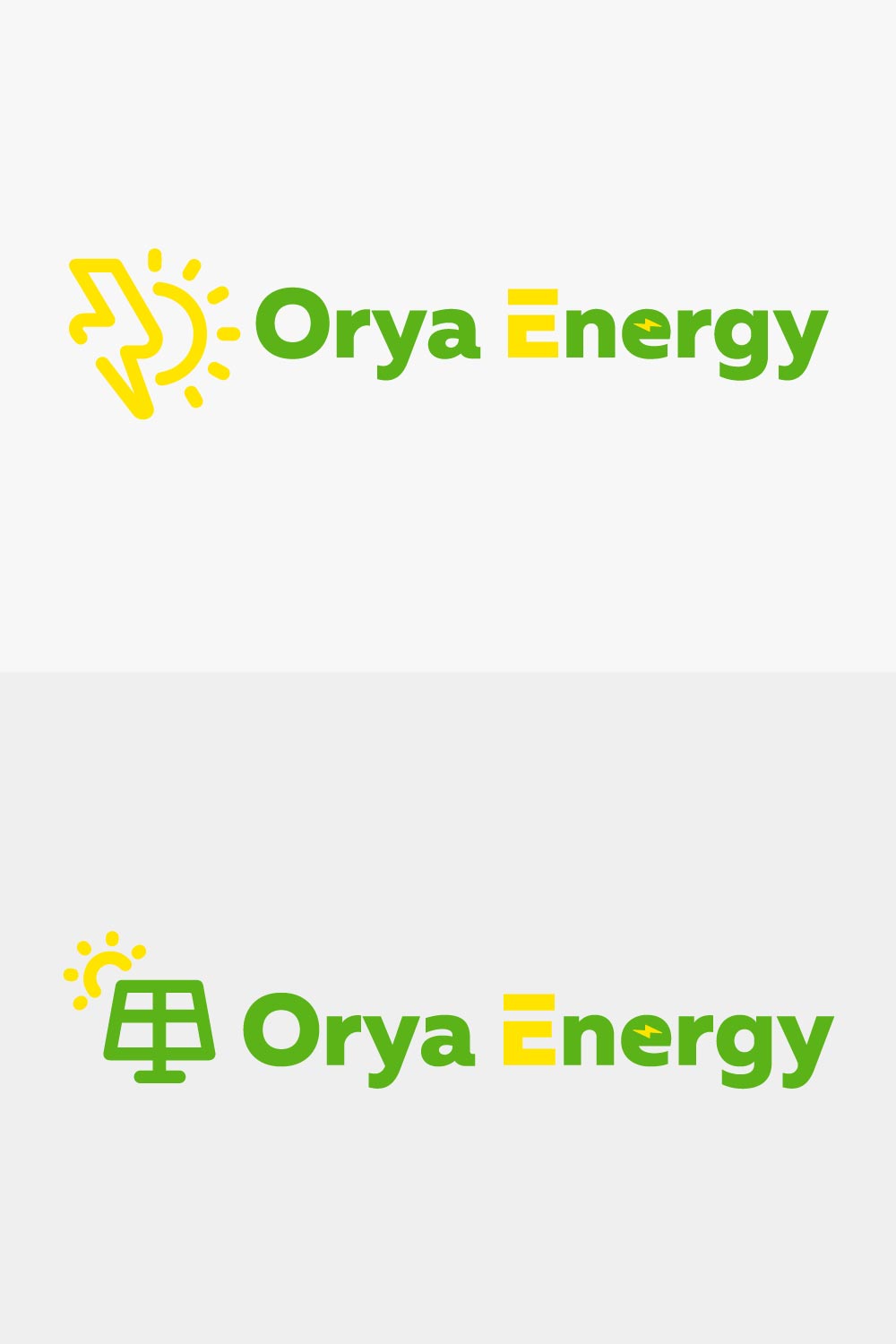 Solar energy logo designs in vector format, featuring sun power elements pinterest preview image.