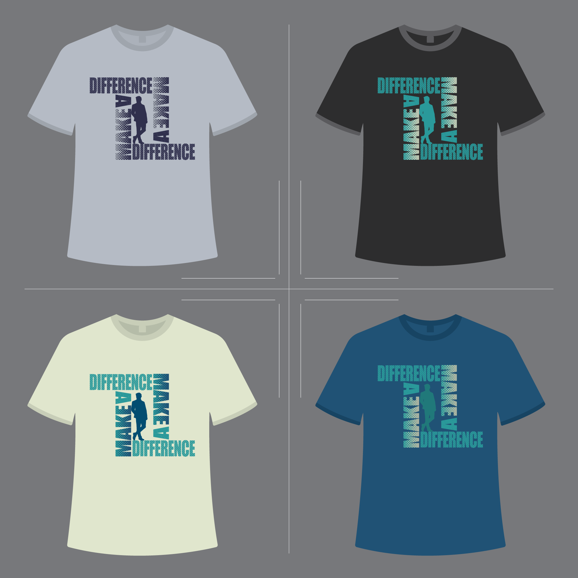 Typography T-Shirt Design, Make A Difference preview image.