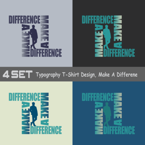 Typography T-Shirt Design, Make A Difference cover image.