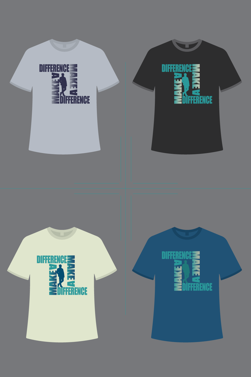 Typography T-Shirt Design, Make A Difference pinterest preview image.