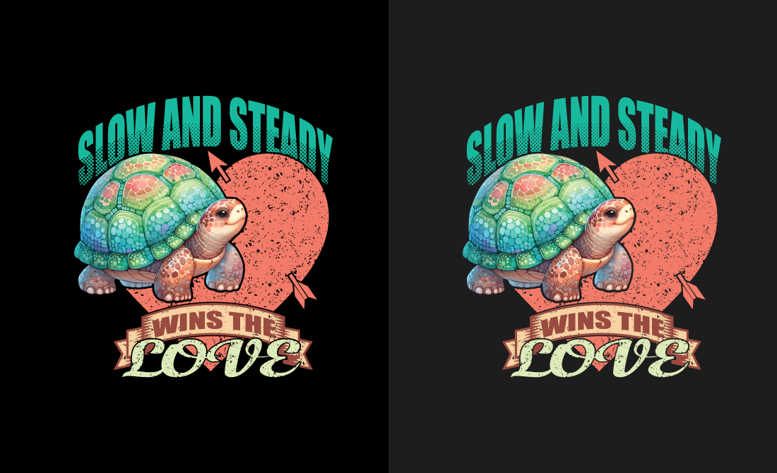 t shirt design slow steady wins the love media image 477