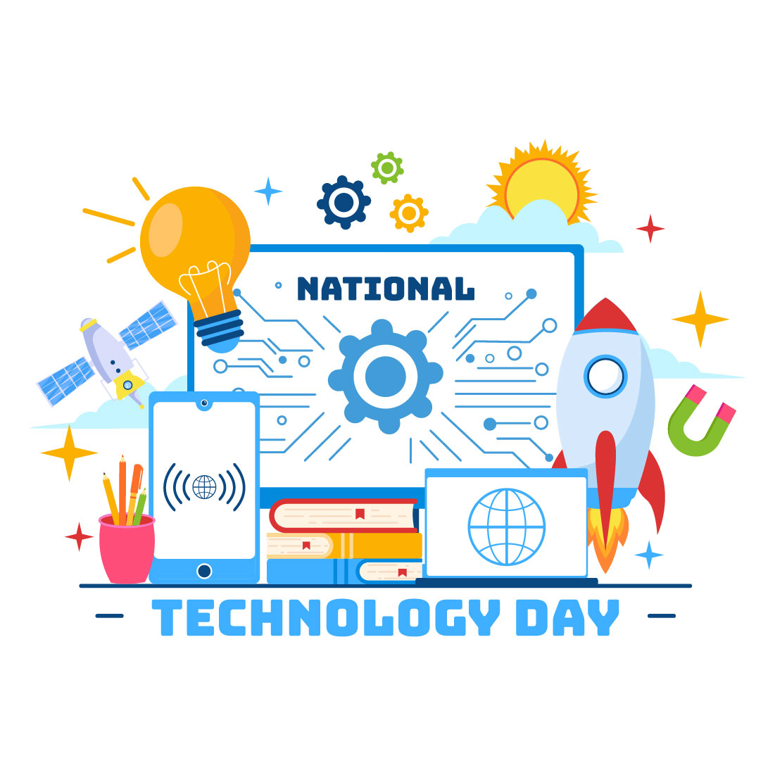 12 National Technology Day Illustration preview image.