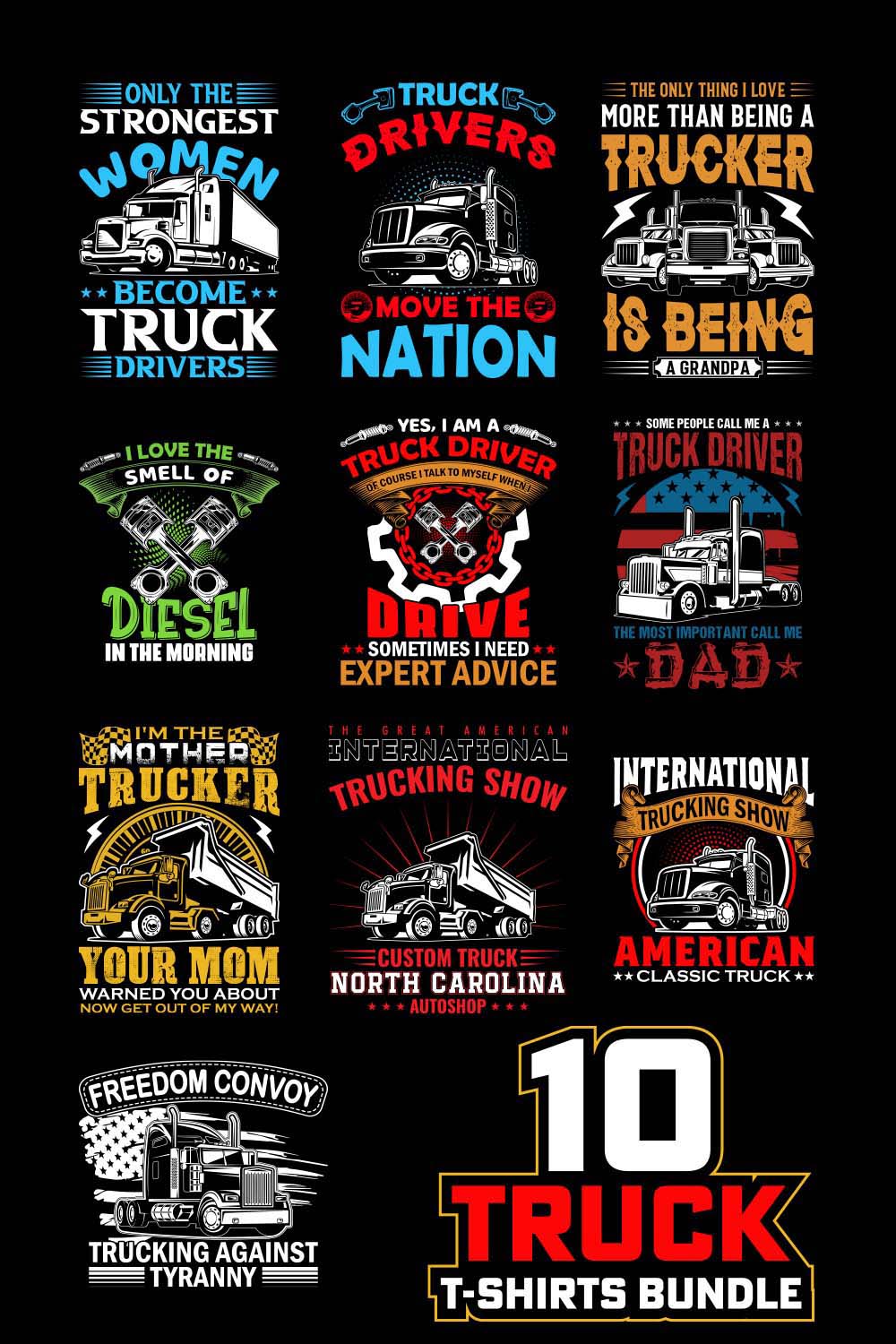 World best truck t-shirt design bundle pinterest preview image.