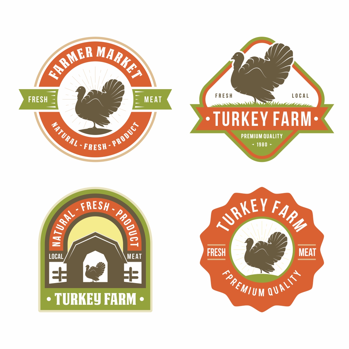 Turkey Farm logo design collection - only 10$ preview image.