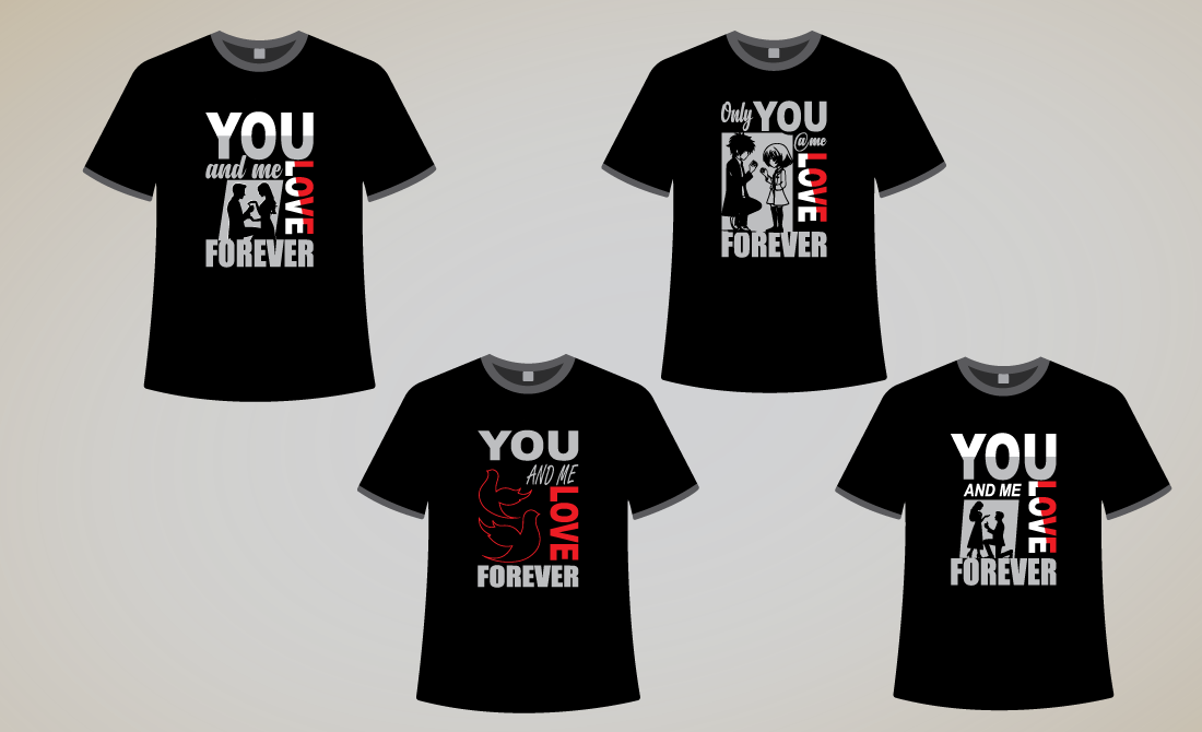 typography t shirt design you and me love forever media file 374