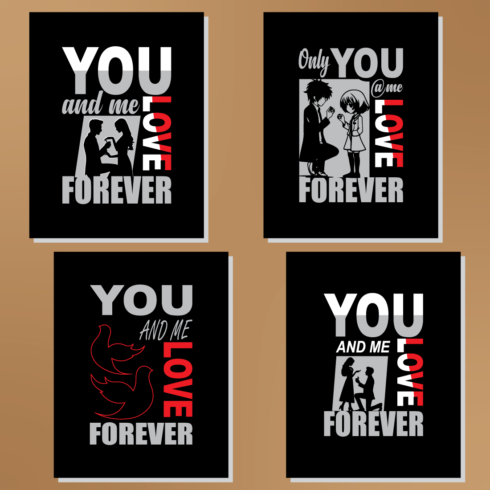 Typography T-Shirt Design, You and me Love Forever cover image.