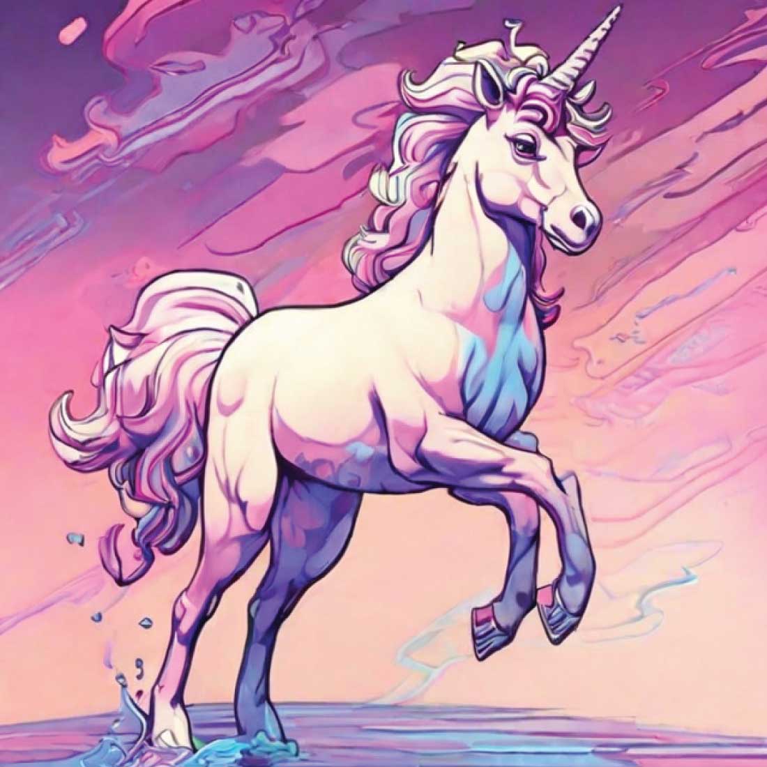 Unicorn Bundle pack of 4 classical illustrations preview image.