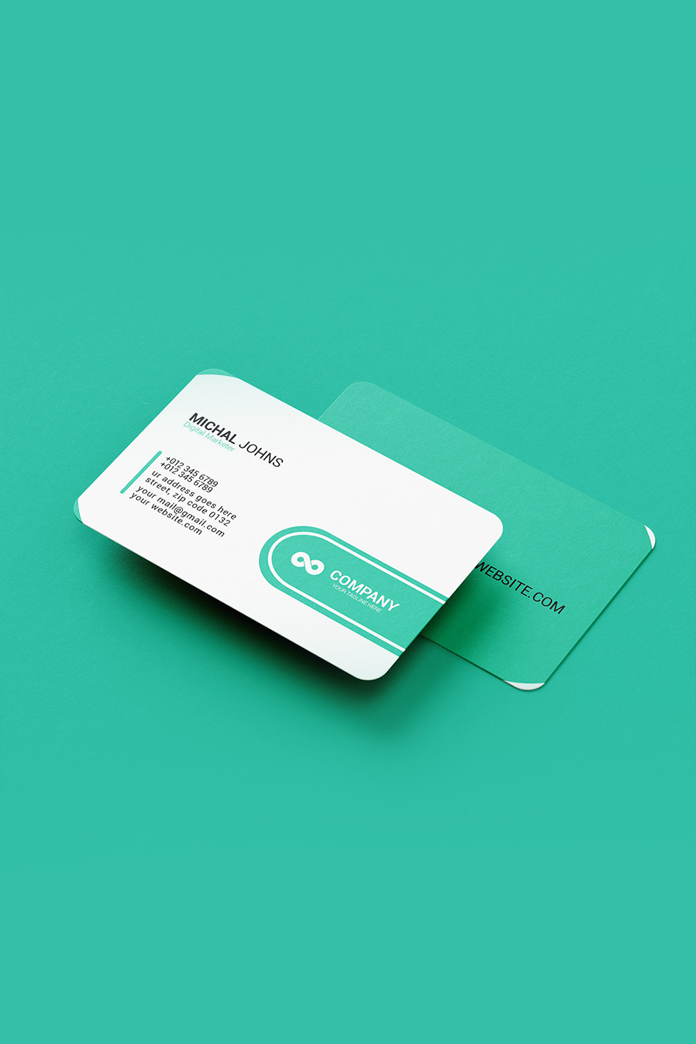 Professional Business Card Template pinterest preview image.