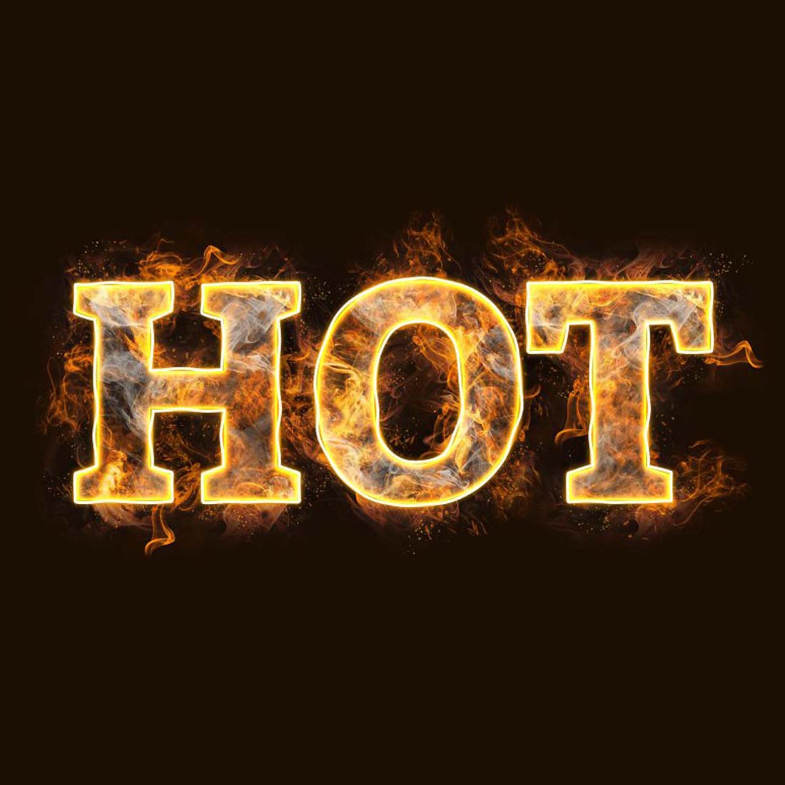 Fire Text Effect Photoshop Action preview image.