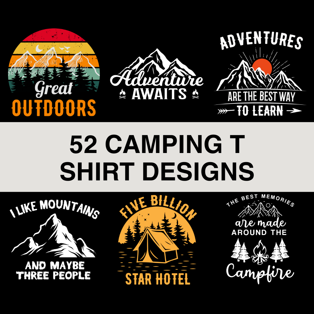 52 Camping T Shirt Designs That Generate Sales cover image.