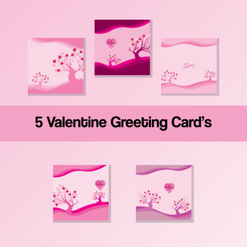 5 Valentine Greeting Cards cover image.