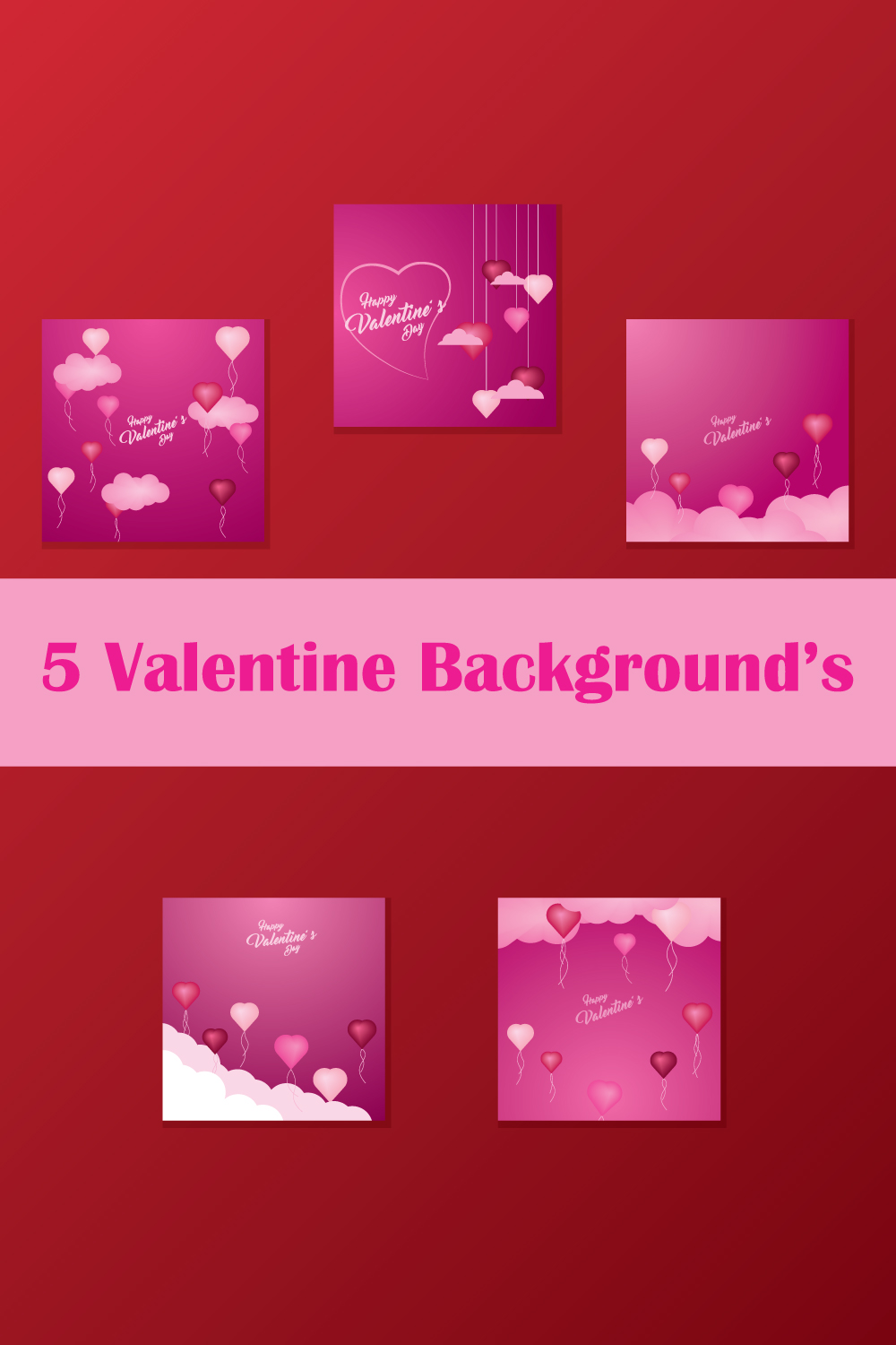 5 Valentine Background's pinterest preview image.