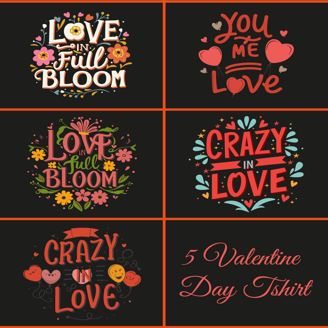 valentine day tshirt - 5 designs cover image.