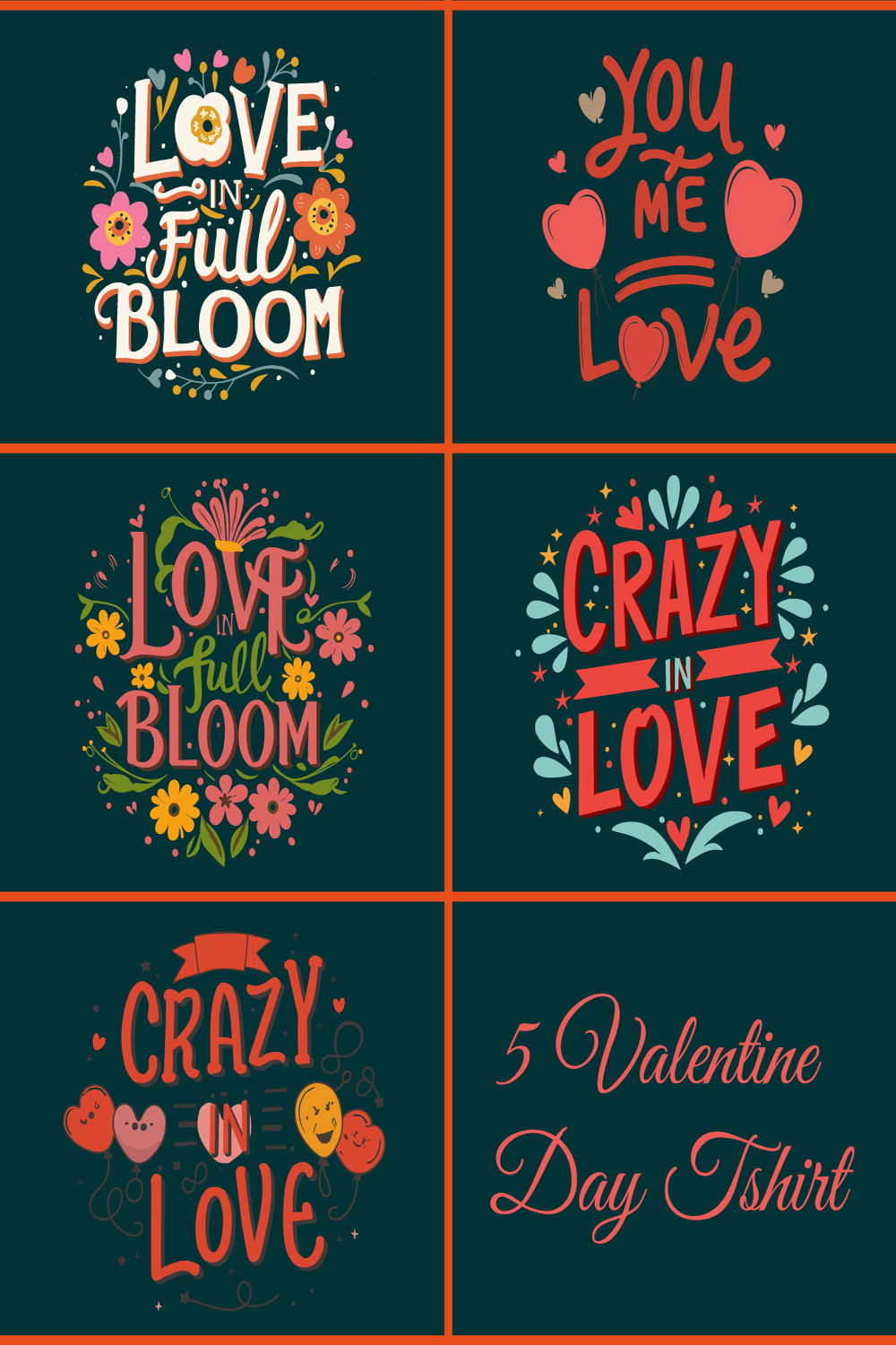 valentine day tshirt - 5 designs pinterest preview image.