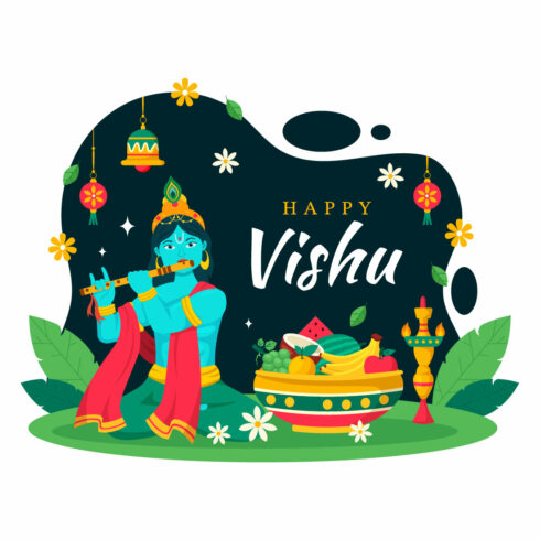 12 Happy Vishu Illustration cover image.