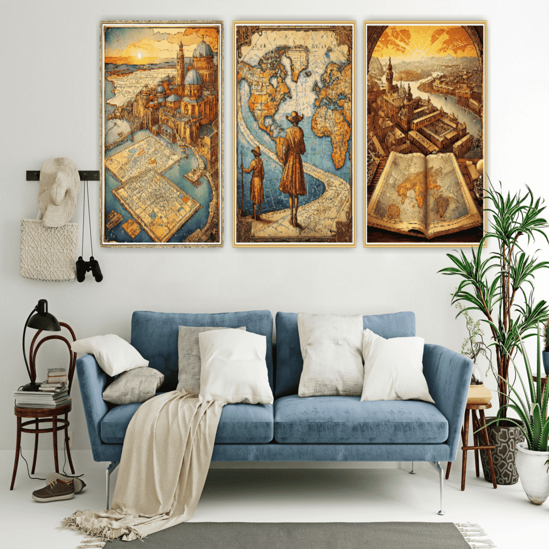 Discover the World: Vintage Maps Wall Art Collection preview image.