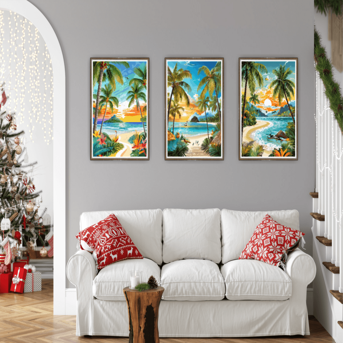 Tropical Bliss: Explore Paradise with Exquisite Wall Art (Set of 6 images) preview image.