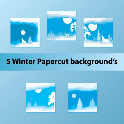 5 Winter Papercut Background's cover image.