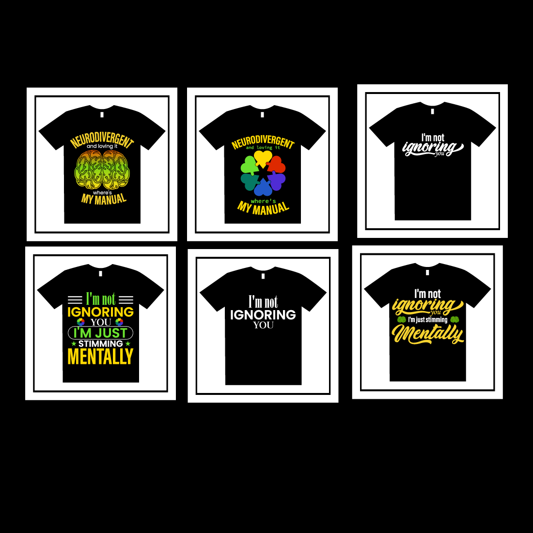 6 Print Ready World-Autism-Day- T-Shirt Designs Bundle cover image.
