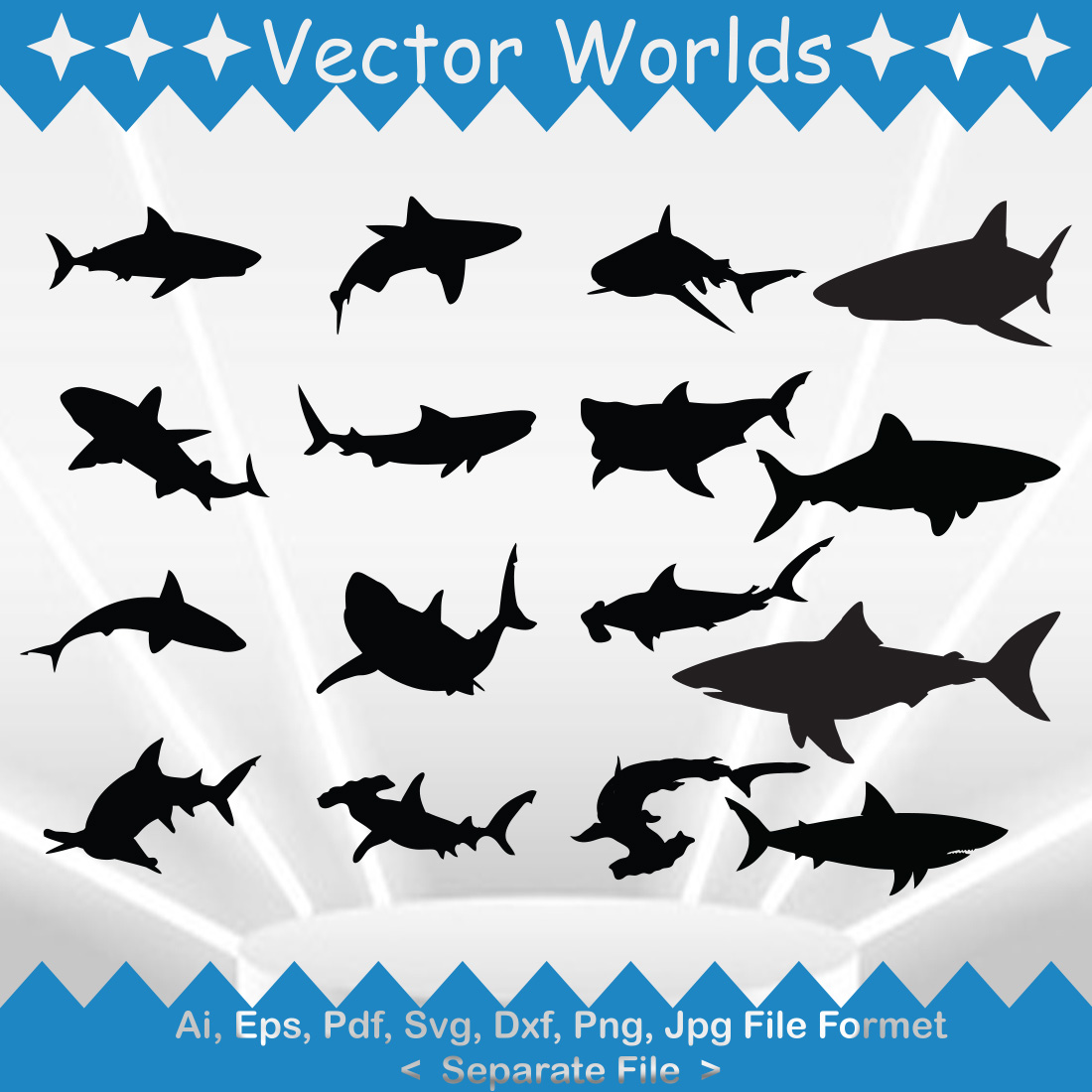 Whale Shark SVG Vector Design preview image.