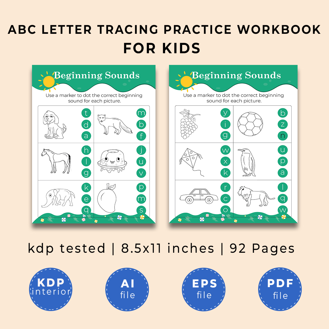 ABC Alphabet Letter Tracing Practice Workbook For Kids preview image.