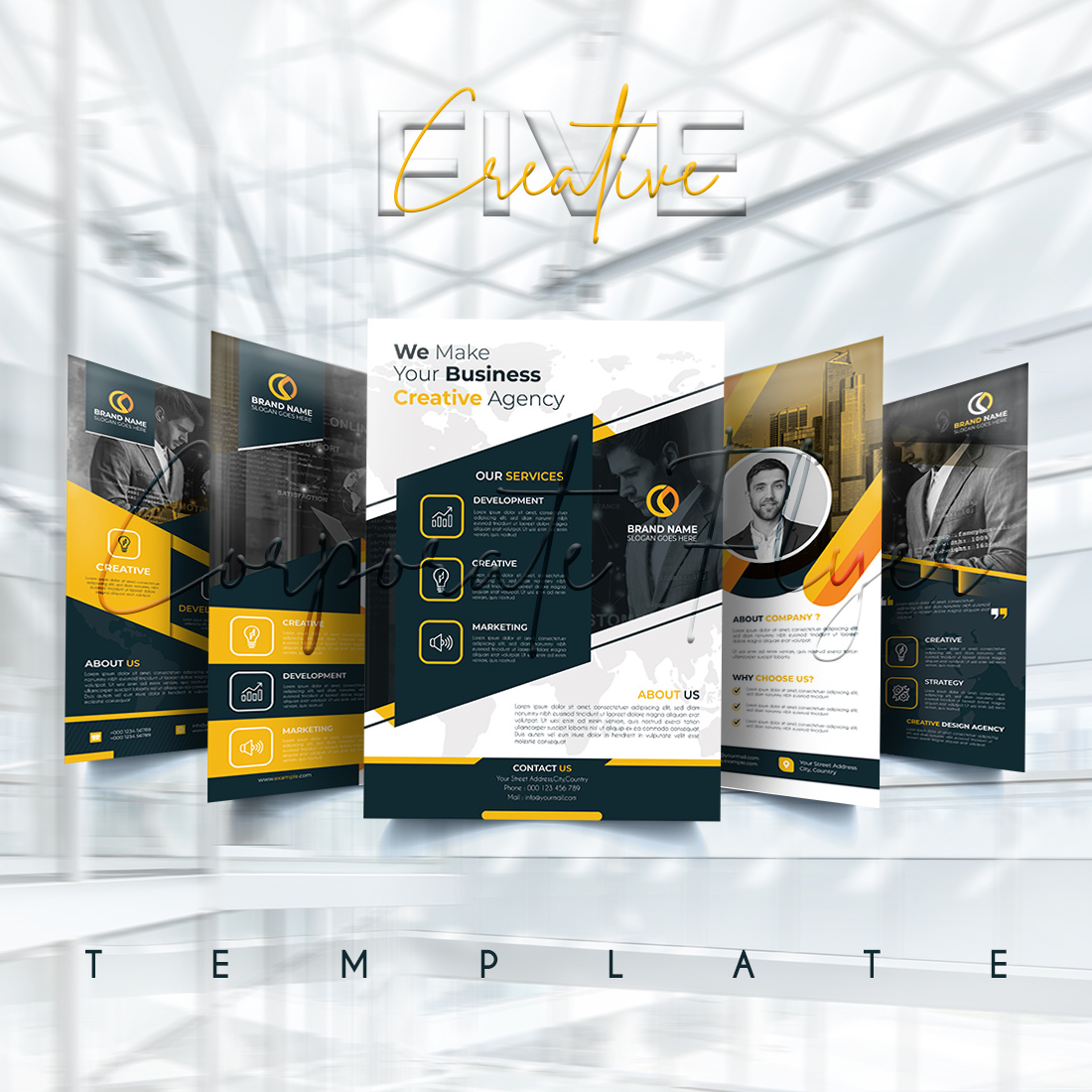 Professional corporate business flyer template preview image.